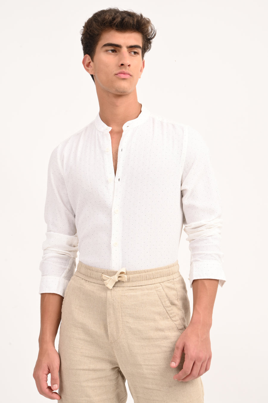Edwin - Dobby Printed Shirt - White