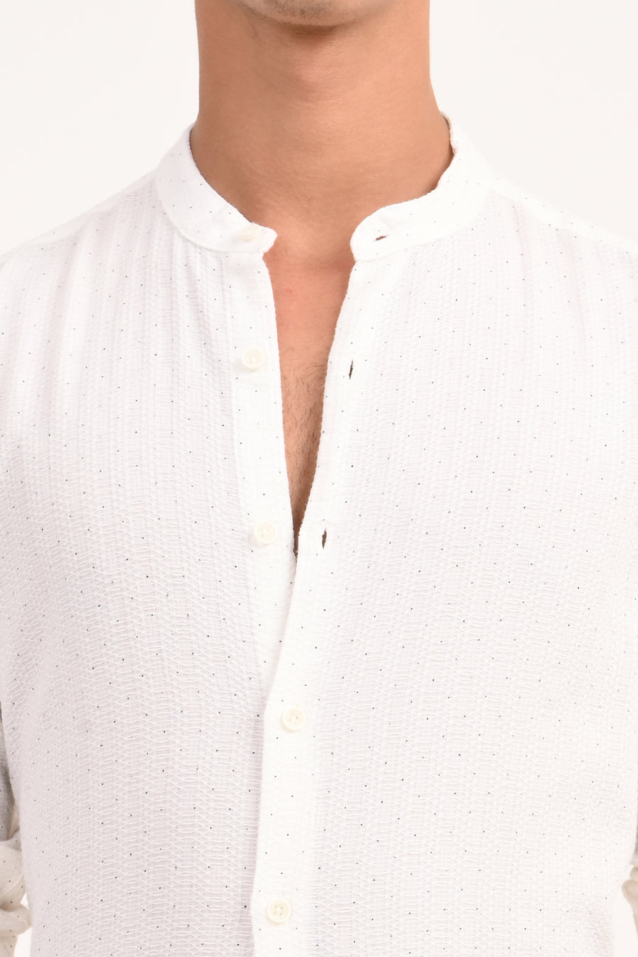 Edwin - Dobby Printed Shirt - White