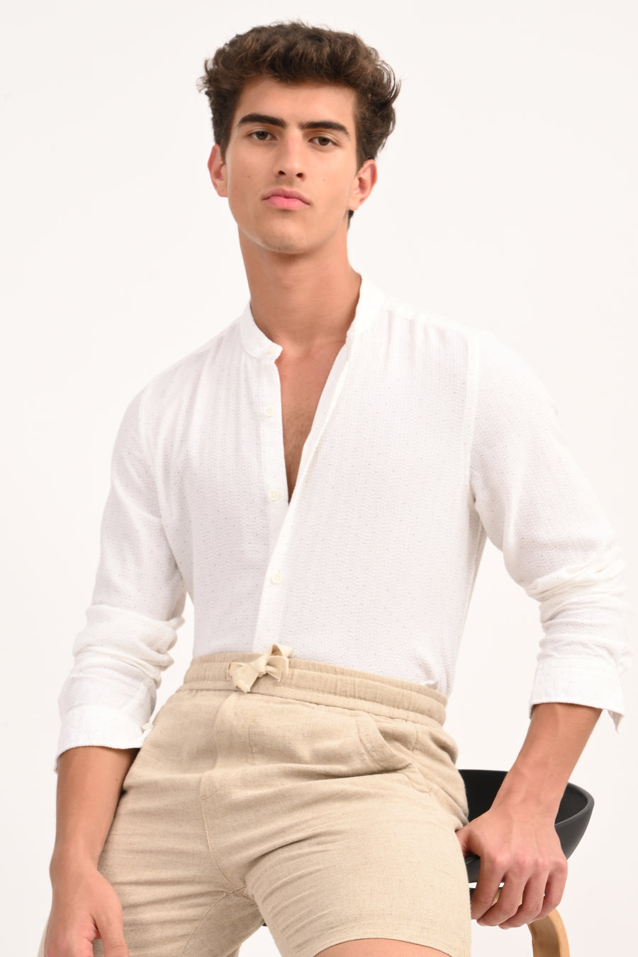 Edwin - Dobby Printed Shirt - White