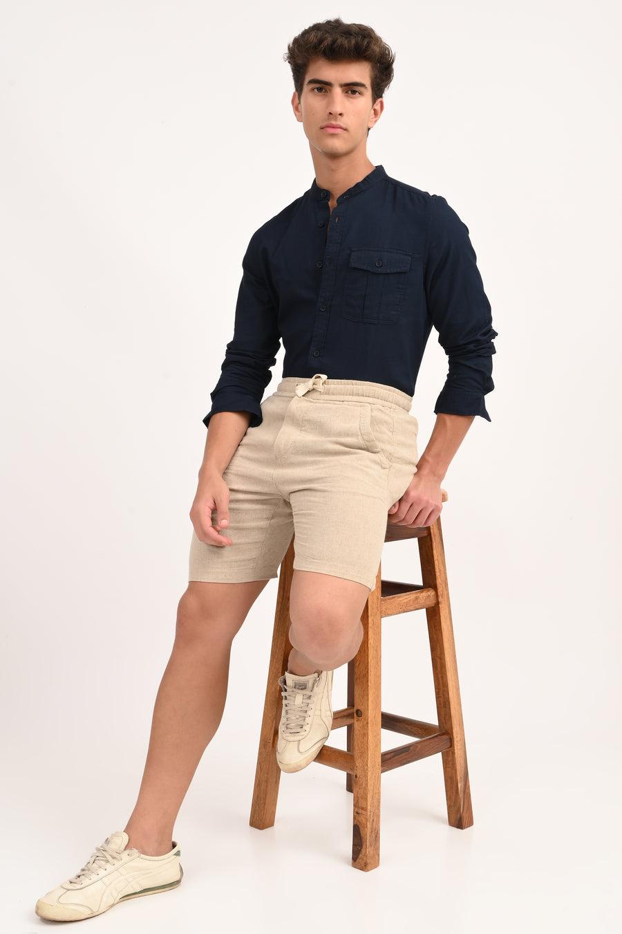 Fijian - Dyed Dobby Shirt - Navy