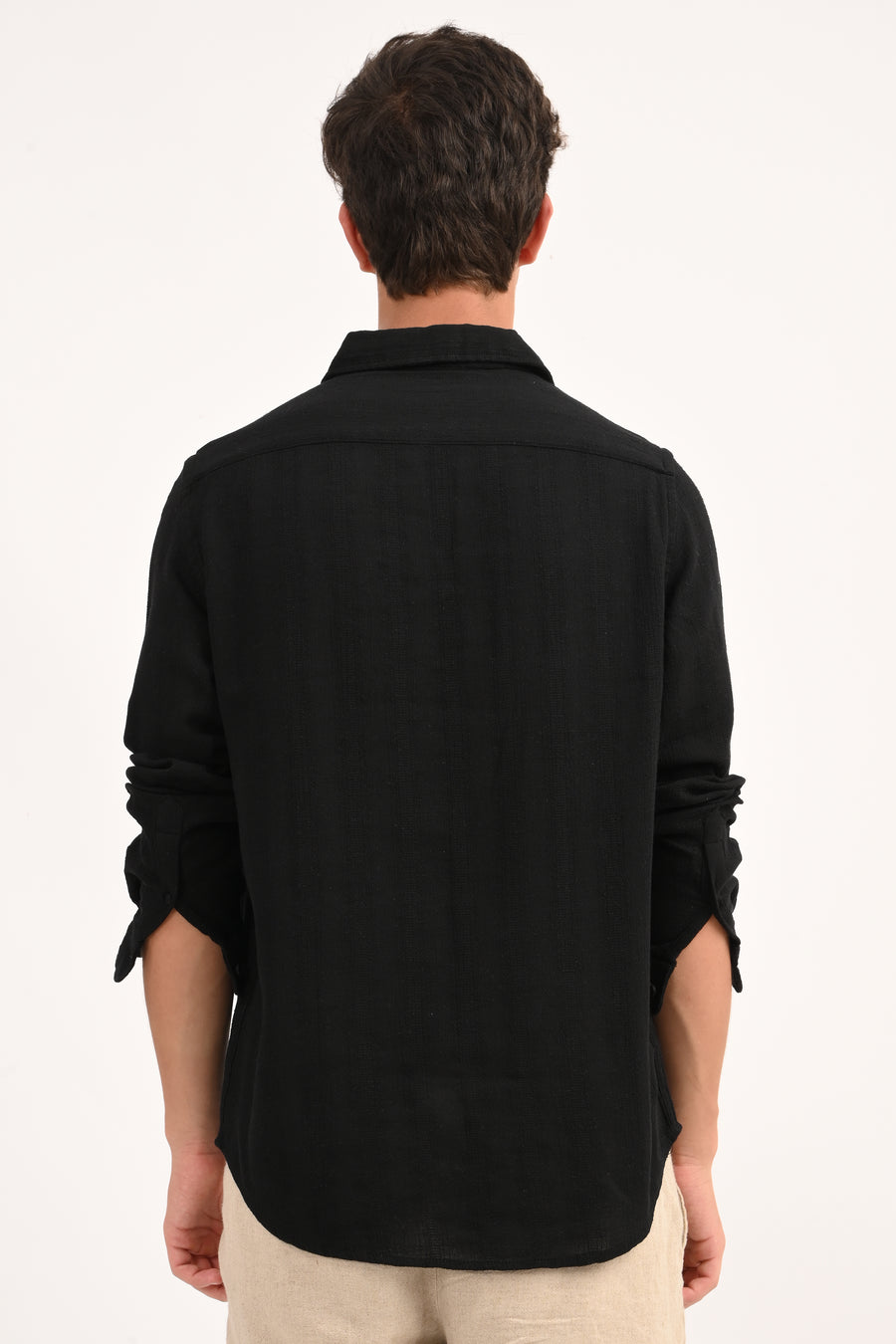 Lyric - Cotton Lino Dobby Shirt - Black