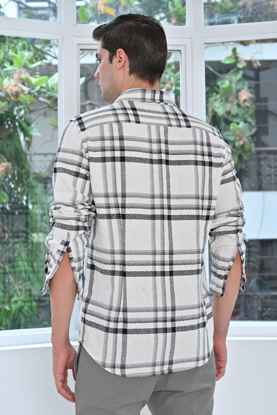 Cubic - Structured Check Shirt - Grey