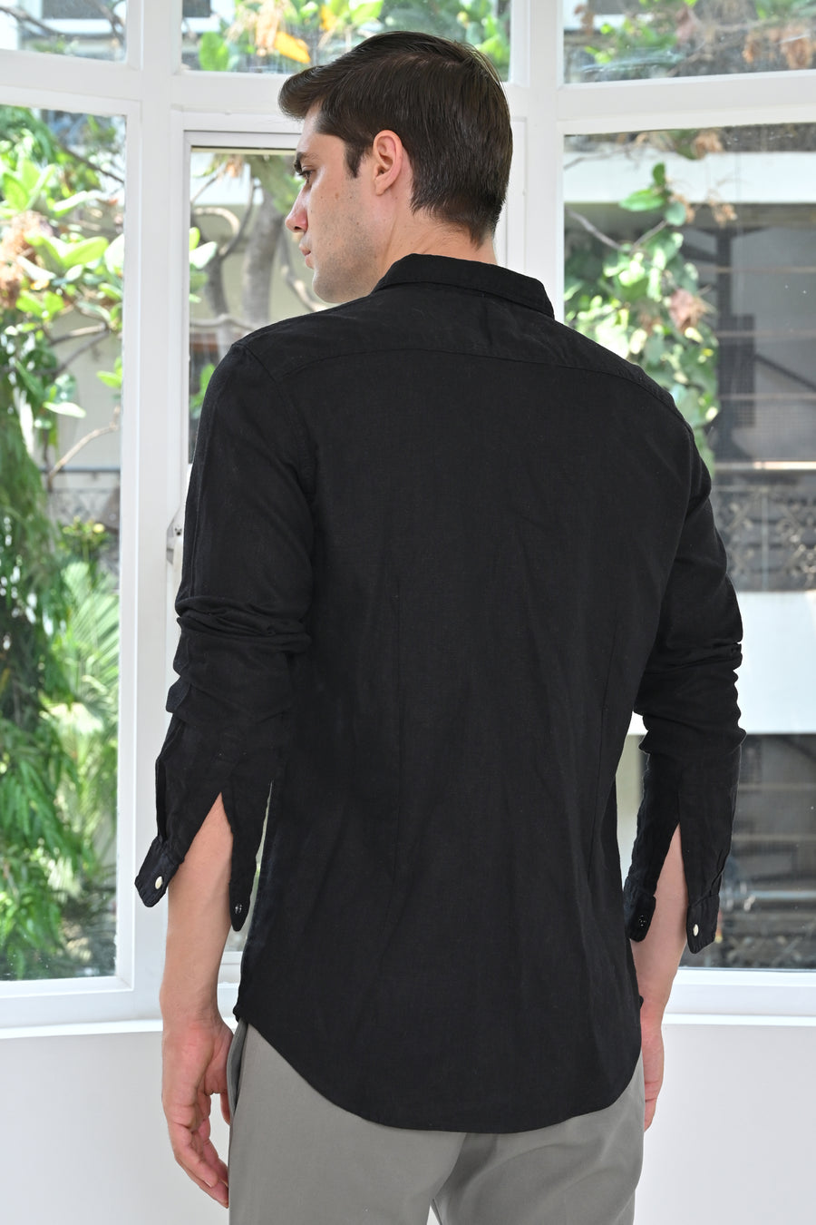 Pixel - Linen Cotton Shirt - Black