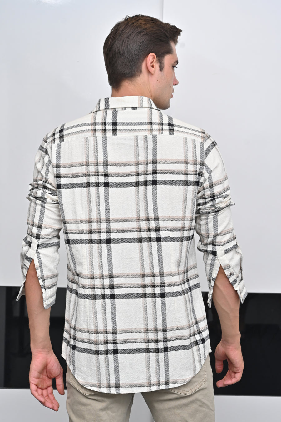 Cubic - Structured Check Shirt - Beige