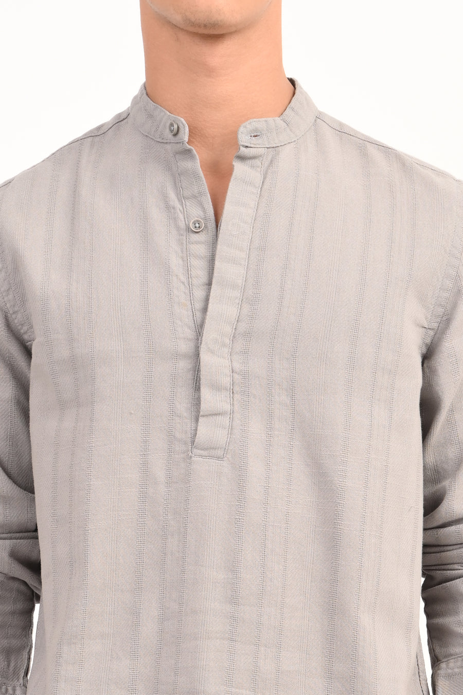 Chandler - Dobby Striped Shirt - Grey