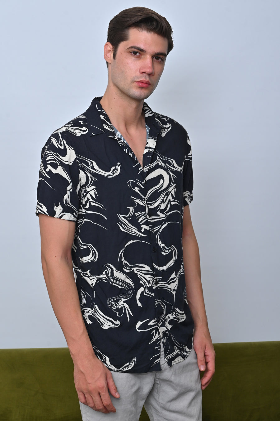 Tasgall - Viscose Printed Shirt - Black