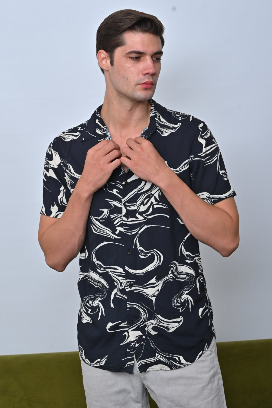 Tasgall - Viscose Printed Shirt - Black