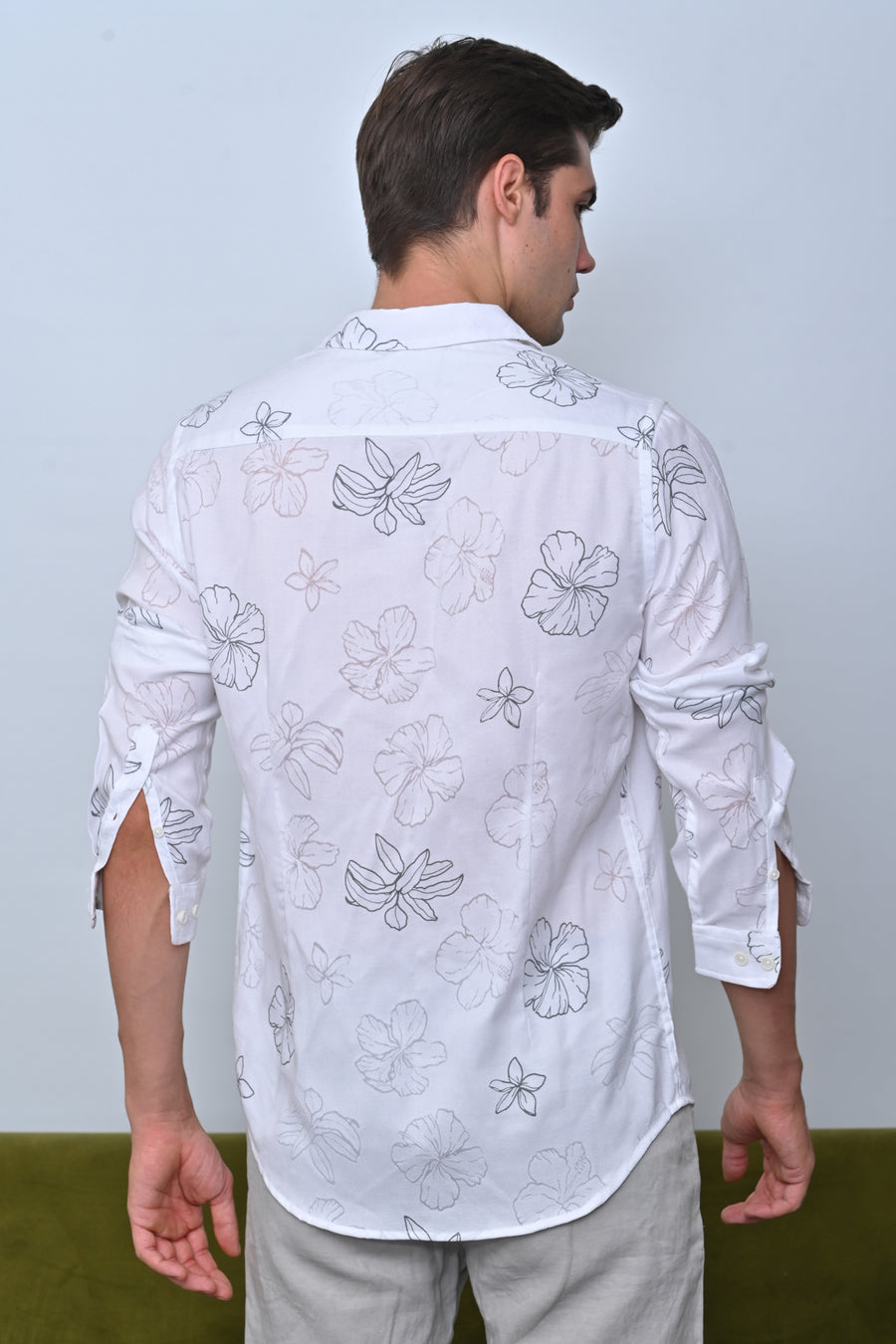 Anri - Floral Brasso Printed Shirt - White