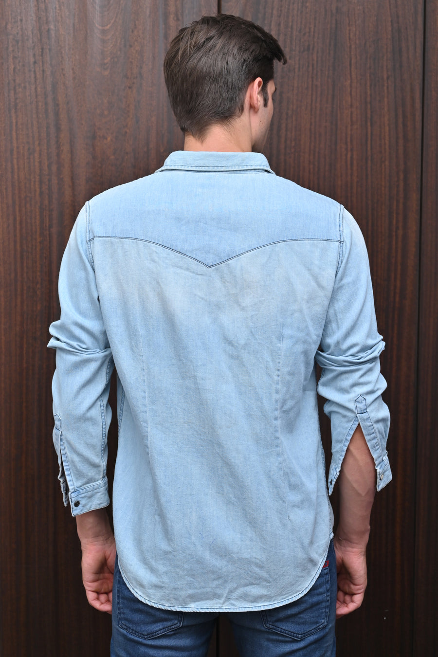 Gerald - Contrast Denim Shirt - Sky