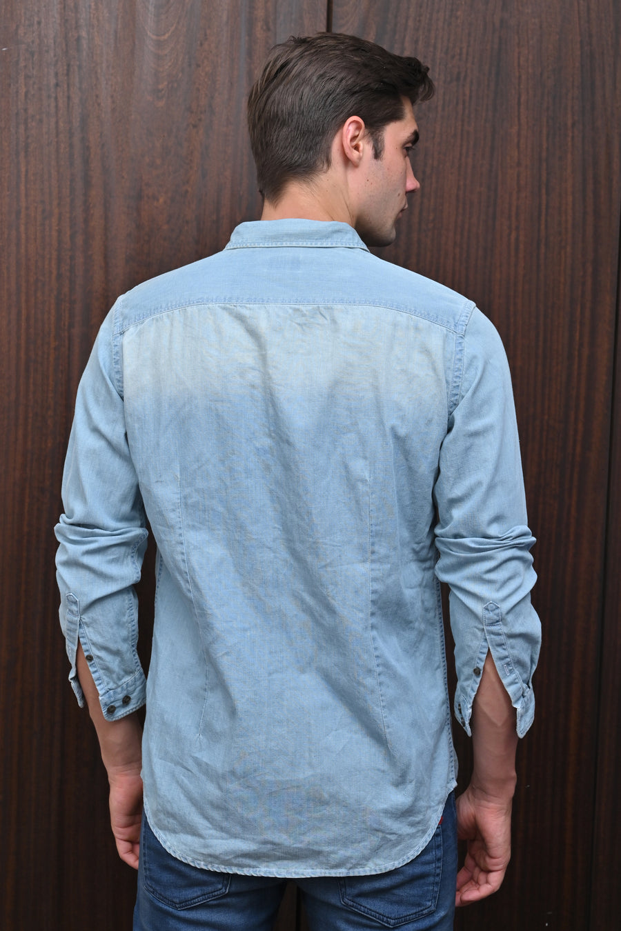 Grady - Denim Basic Shirt - Sky