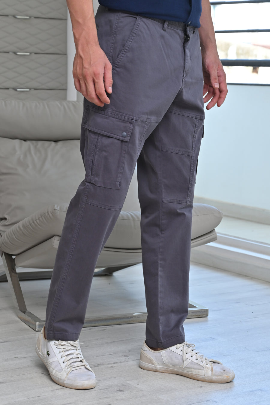 Corolla - Detailed Cargo Trouser- Grey