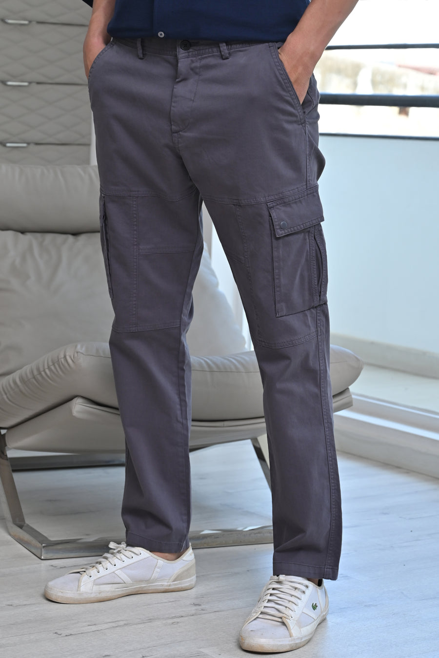 Corolla - Detailed Cargo Trouser- Grey