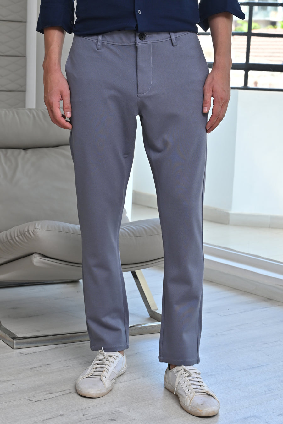 Atlee - Comfort Knitted Trouser - Grey