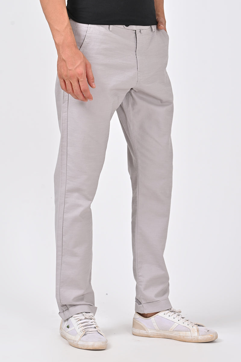 Alto - Cotton Smart Trouser - Lt Grey