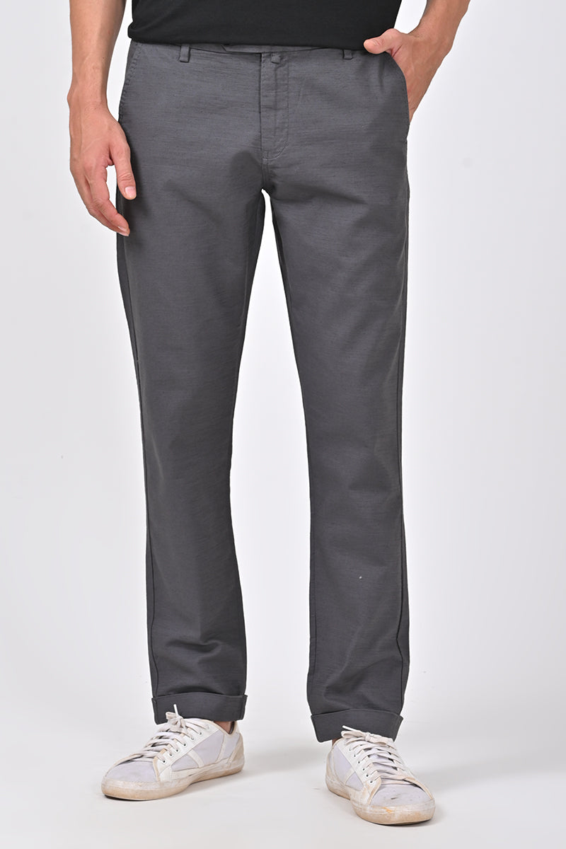 Alto - Cotton Smart Trouser - Dk Grey
