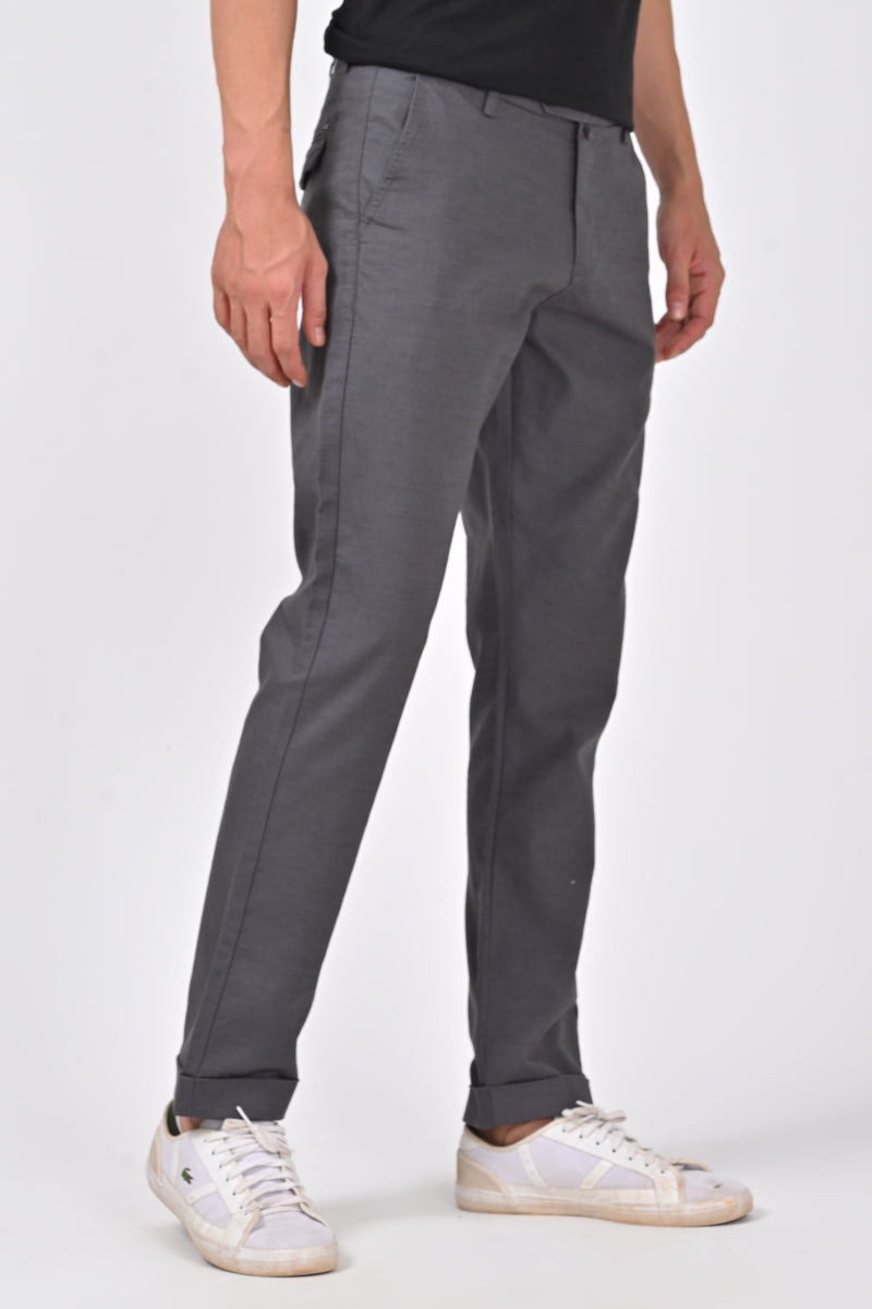 Alto - Cotton Smart Trouser - Dk Grey