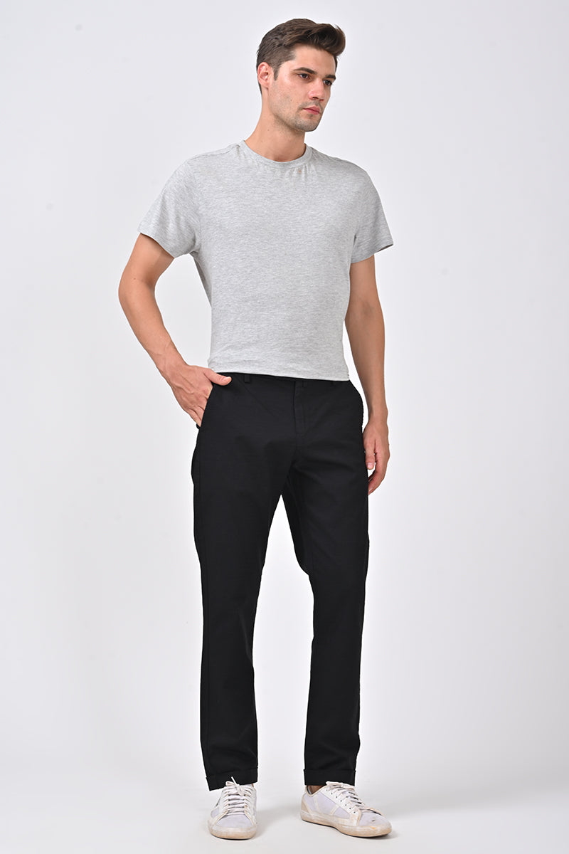 Alto - Cotton Smart Trouser - Black