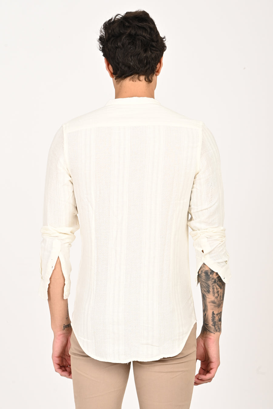 Daffodil - Dobby Striped Shirt - Off White