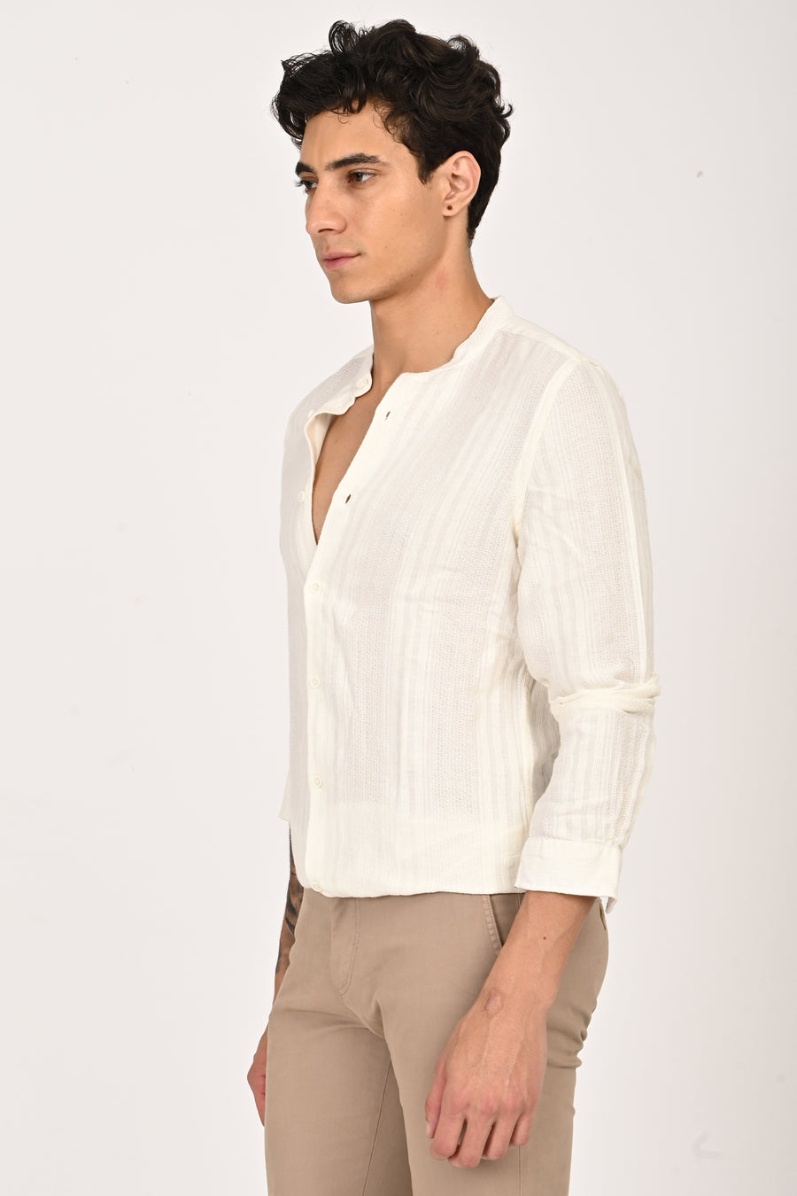 Daffodil - Dobby Striped Shirt - Off White