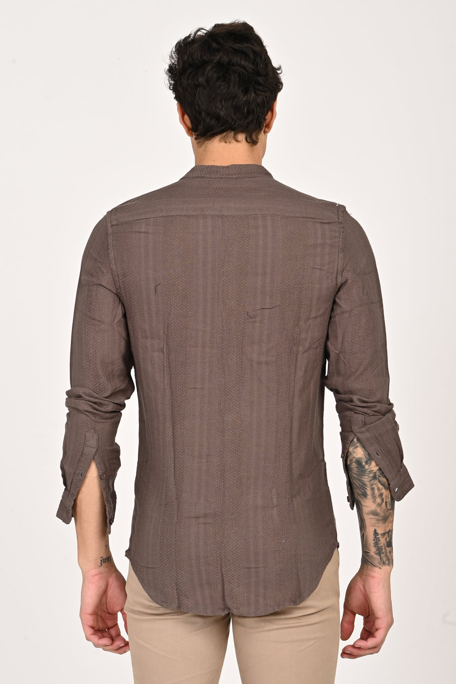 Daffodil - Dobby Striped Shirt - Brown
