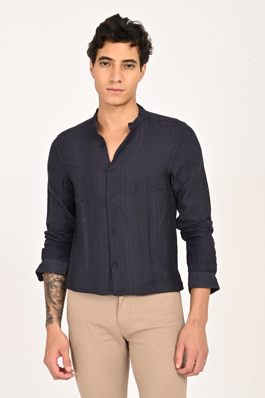 Daffodil - Dobby Striped Shirt - Navy