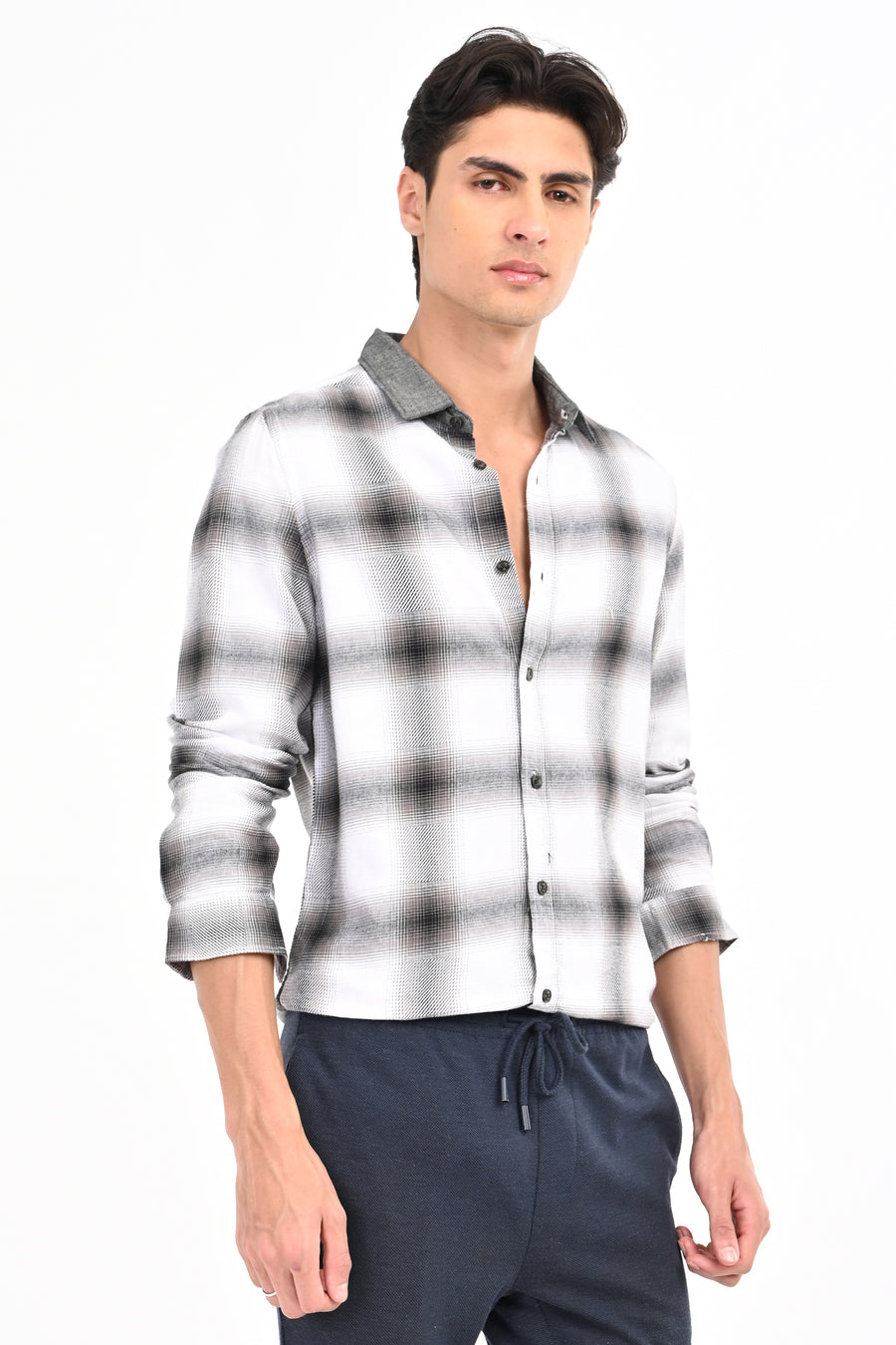 Buffer - Dobby Check Shirt - White
