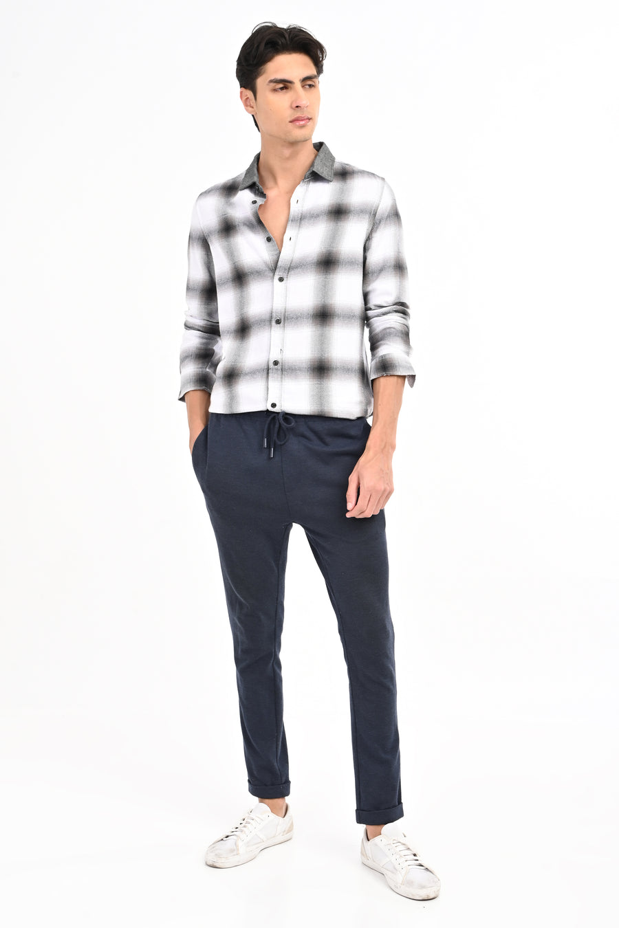 Buffer - Dobby Check Shirt - White