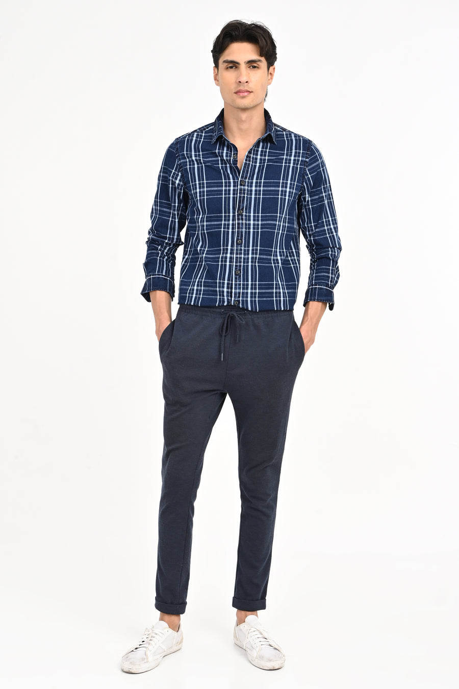 Cord - Indigo Check Shirt - Navy