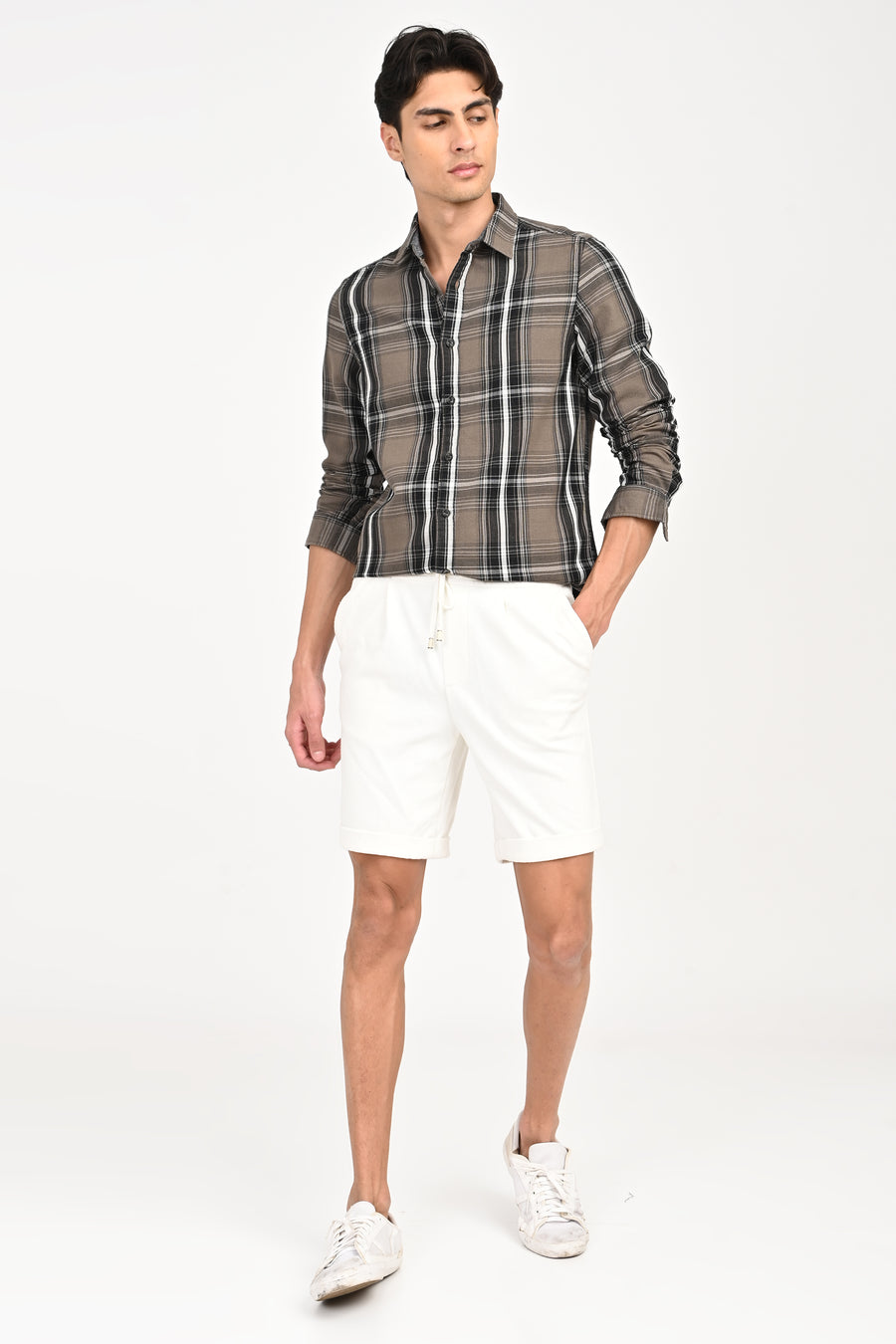 Ruth - Dobby Check Shirt - Mouse