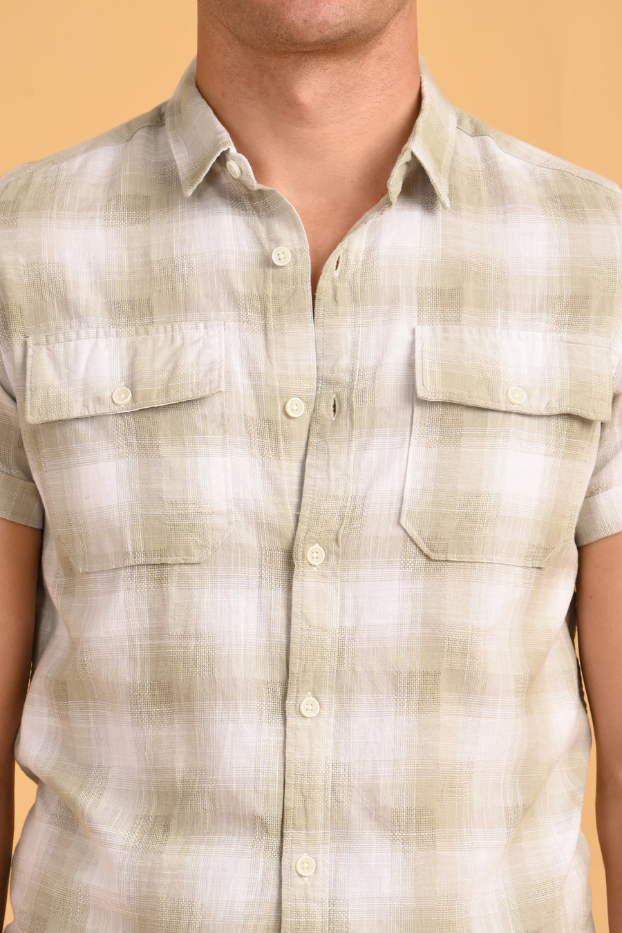 Lawrence - Dobby Check Shirt - Green