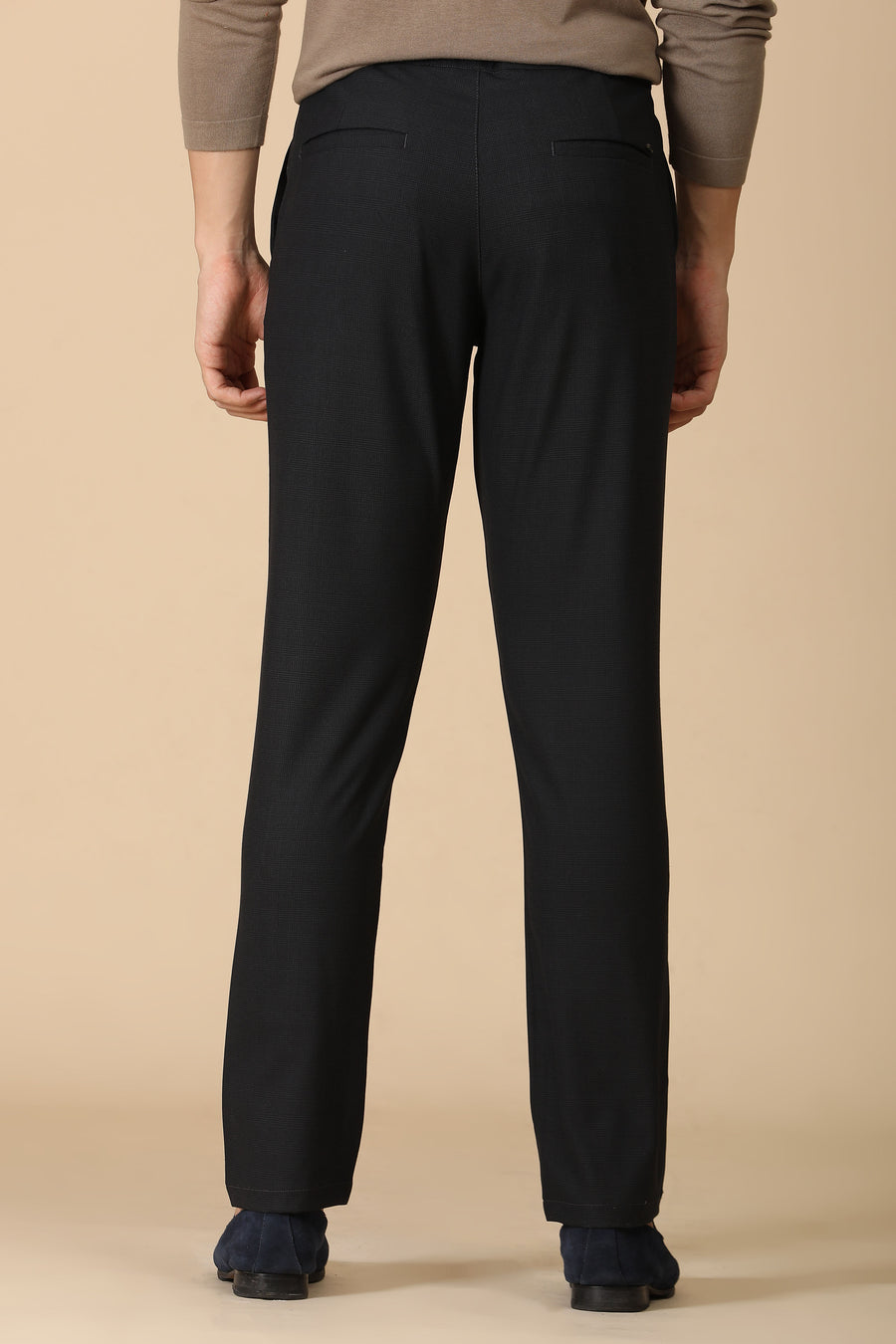 Minimal - Checkered Formal Trouser - Black