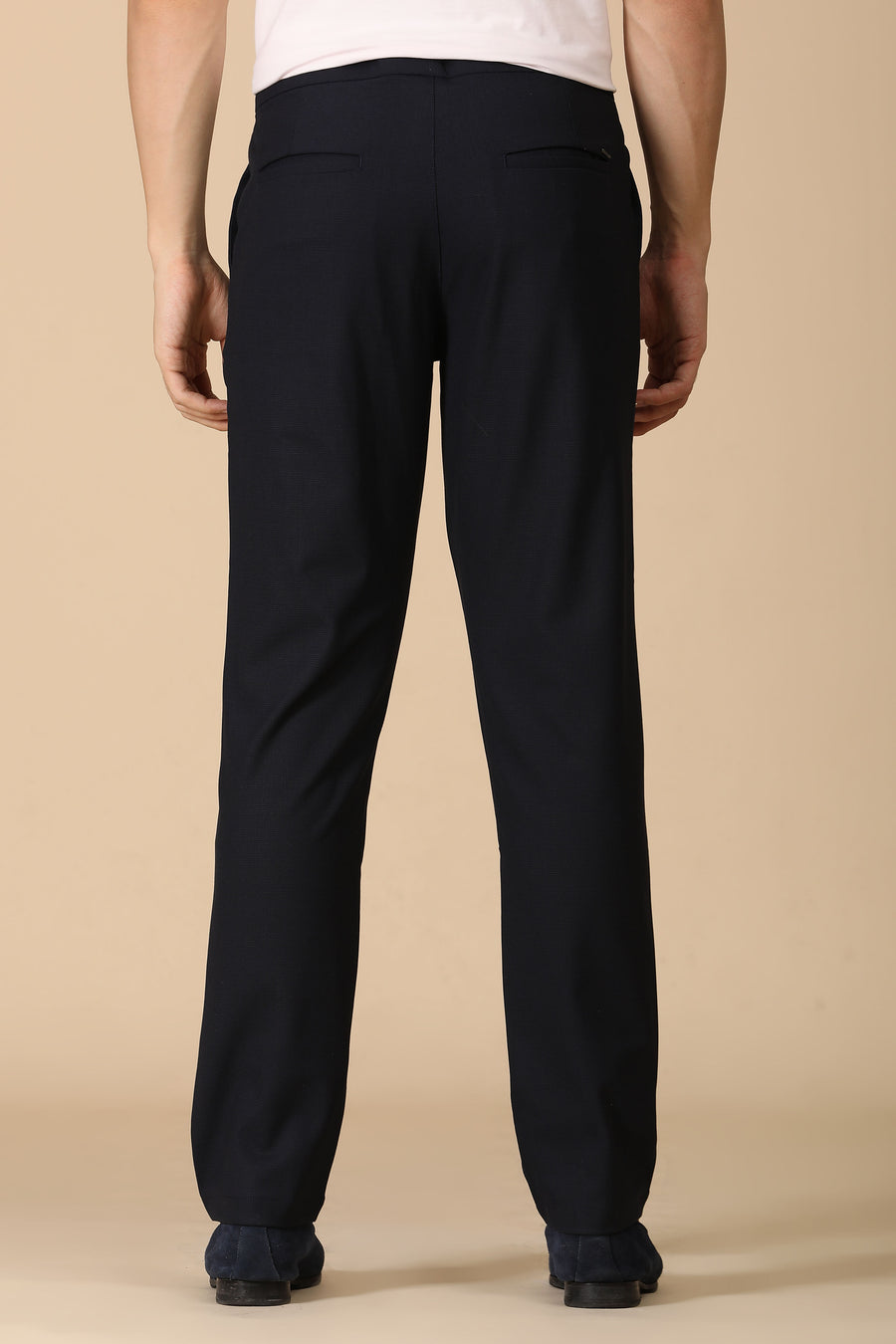 Minimal - Checkered Formal Trouser - Navy