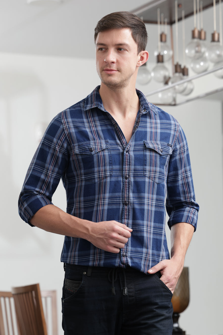 Sinson - Indigo Check Shirt - Navy