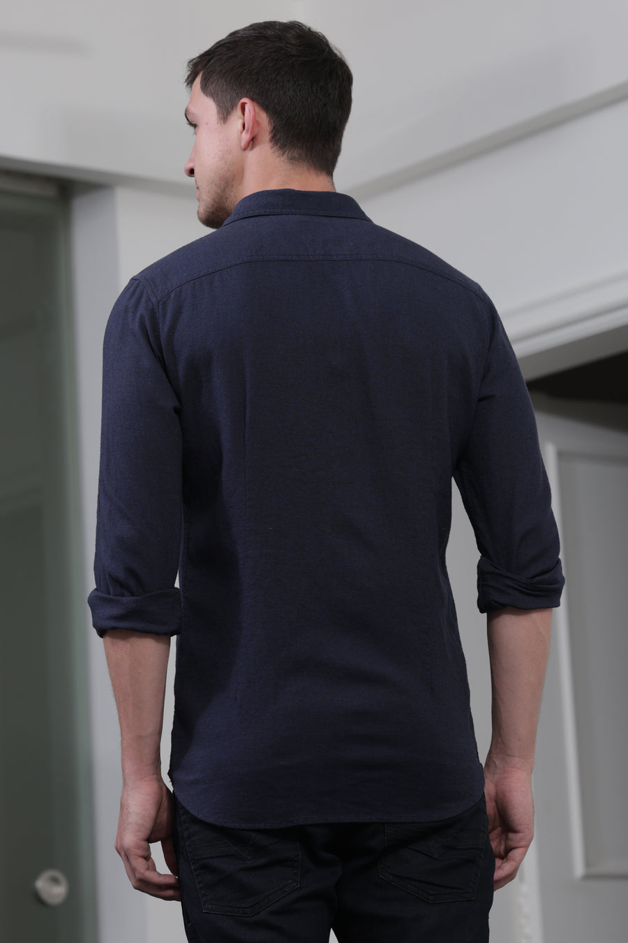 Pixel - Linen cotton shirt - Navy