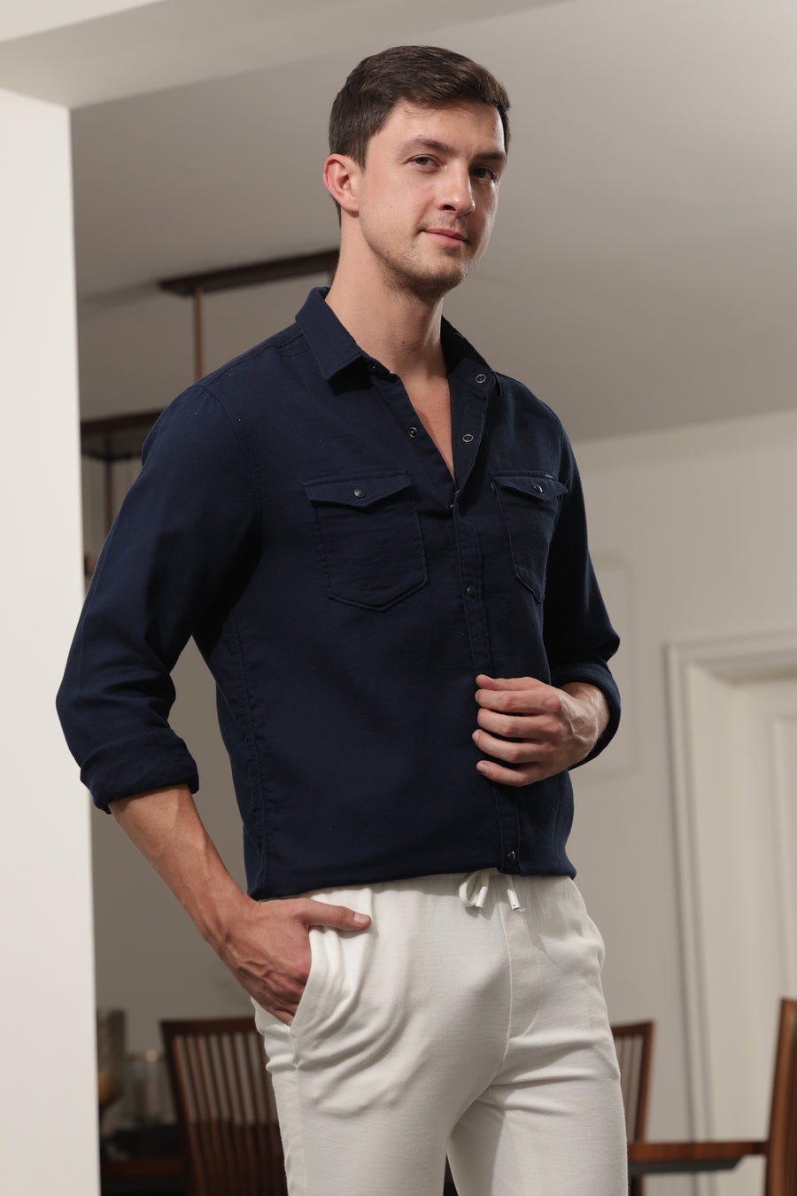Storm - Double Layered Shirt - Navy