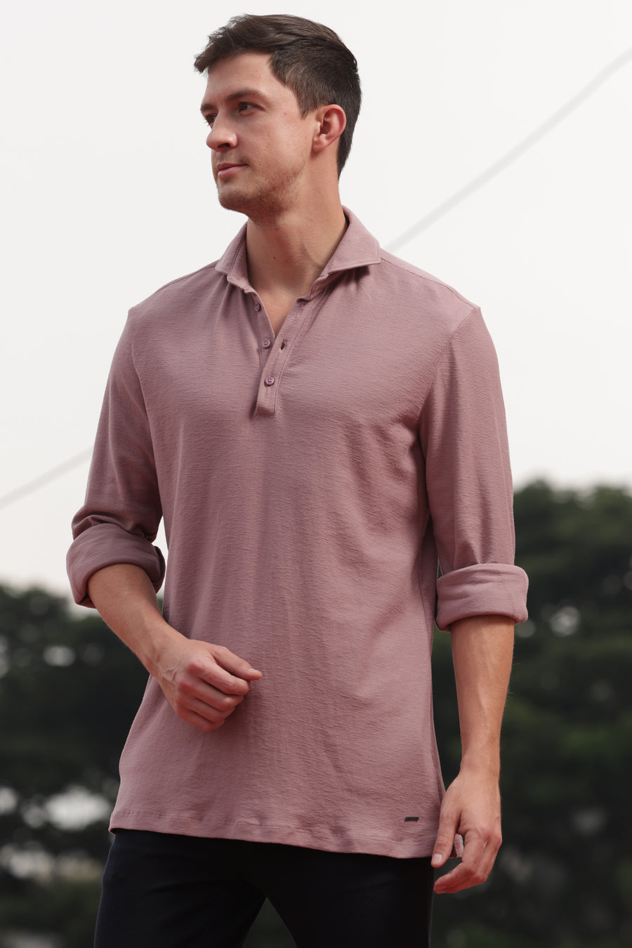 Foxit - Comfort Knit Shirt - Dusky Pink