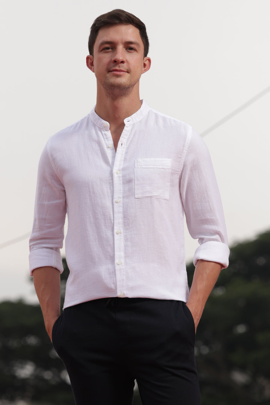 Darby - Dobby Solid Shirt - White
