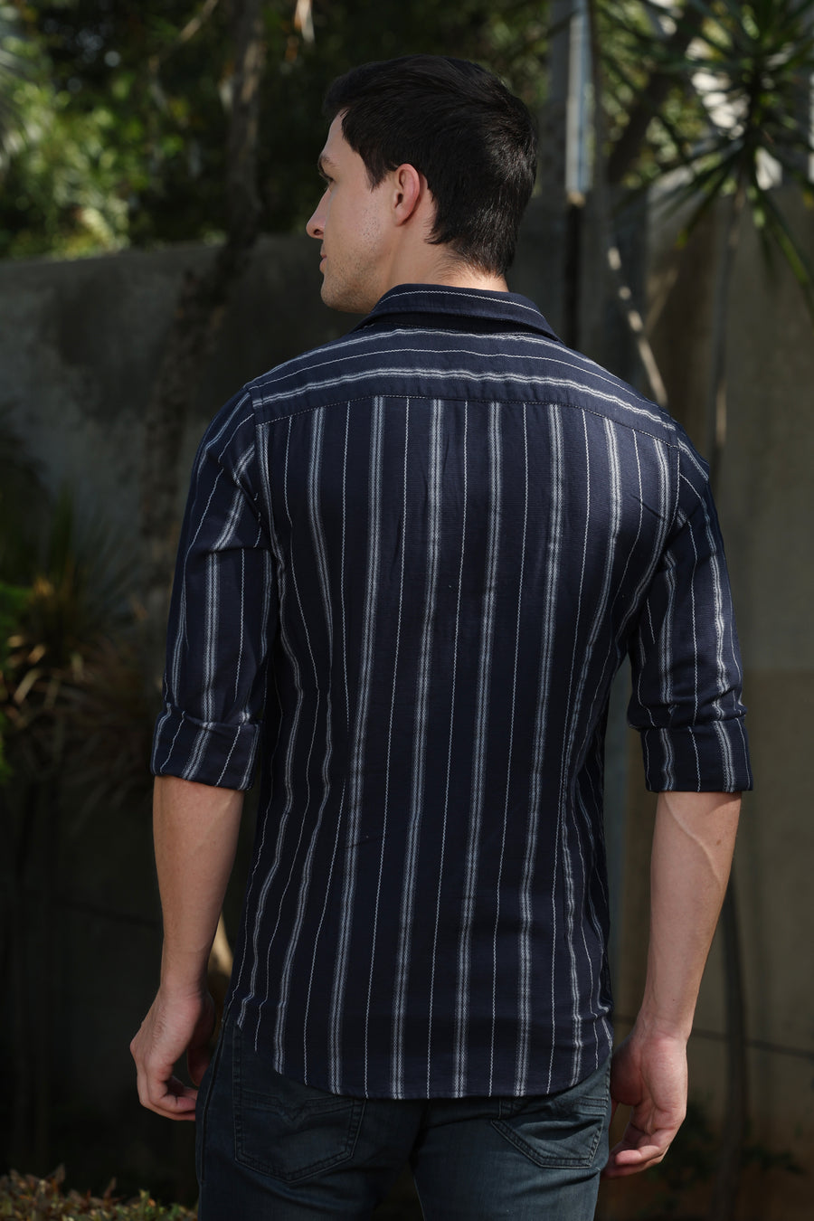 Buster - Stripe Textured Shirt - Navy