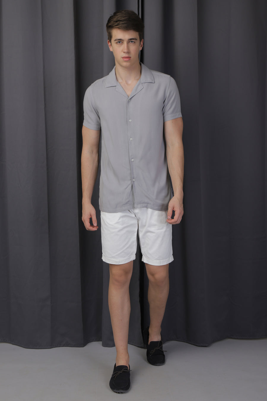 Oman - Viscose Solid Shirt - Grey