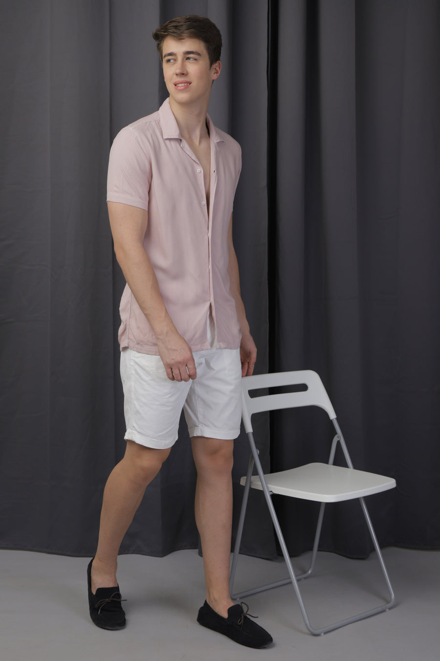 Oman - Viscose Solid Shirt - Pink