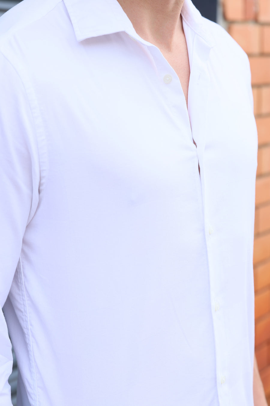 Quincy - Lycra Dobby Check Shirt - White