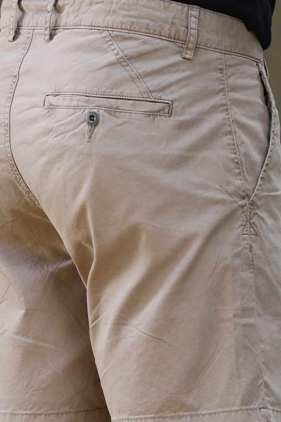 Scarlar - Detailed Cotton Shorts - Khaki