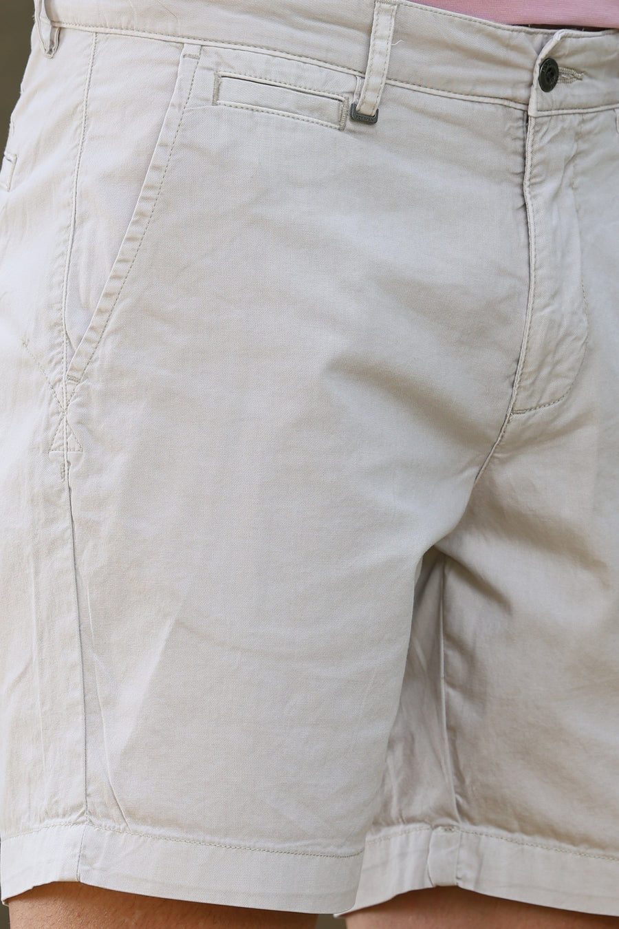 Scarlar - Detailed Cotton Shorts - Beige