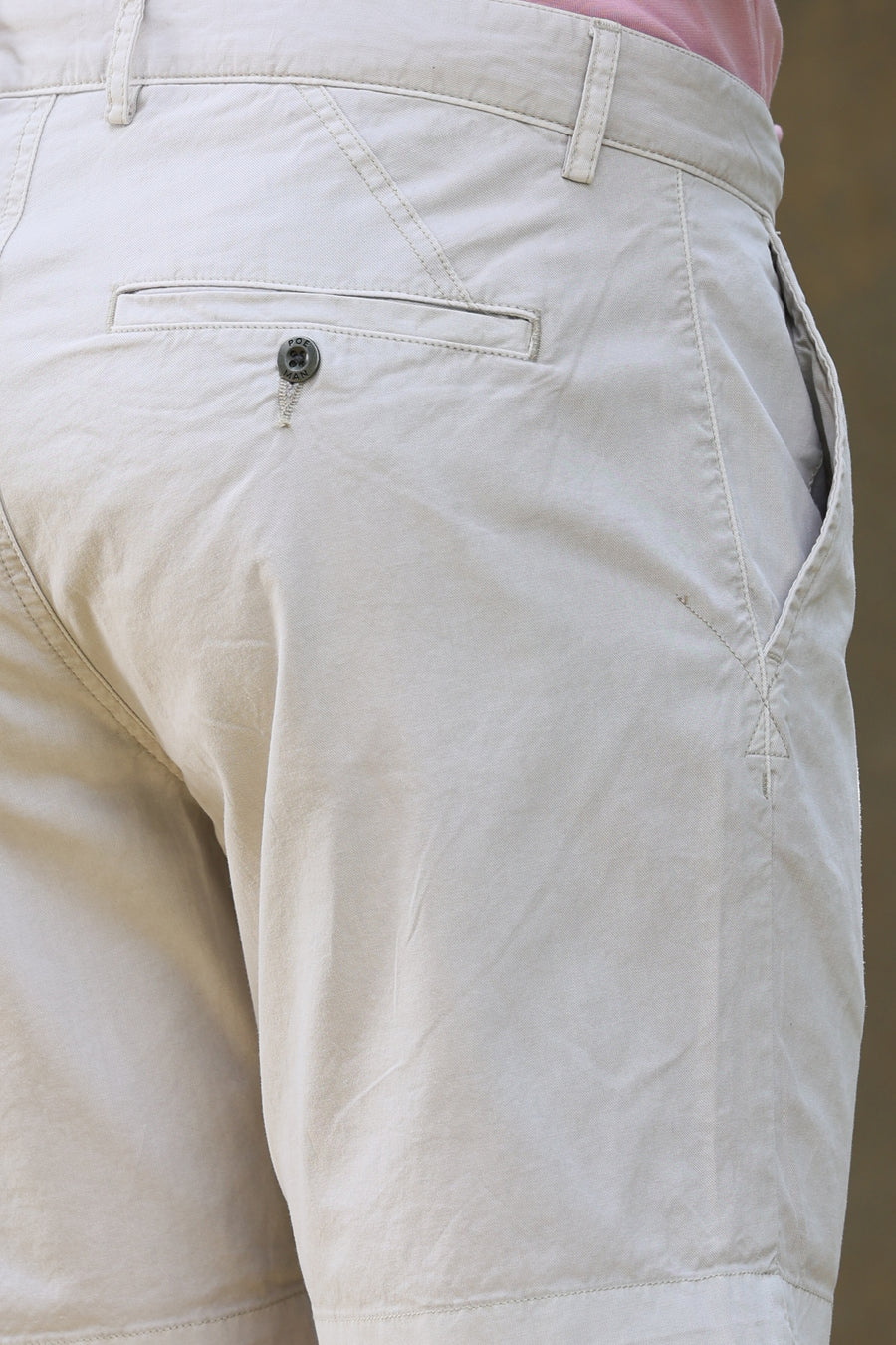 Scarlar - Detailed Cotton Shorts - Beige