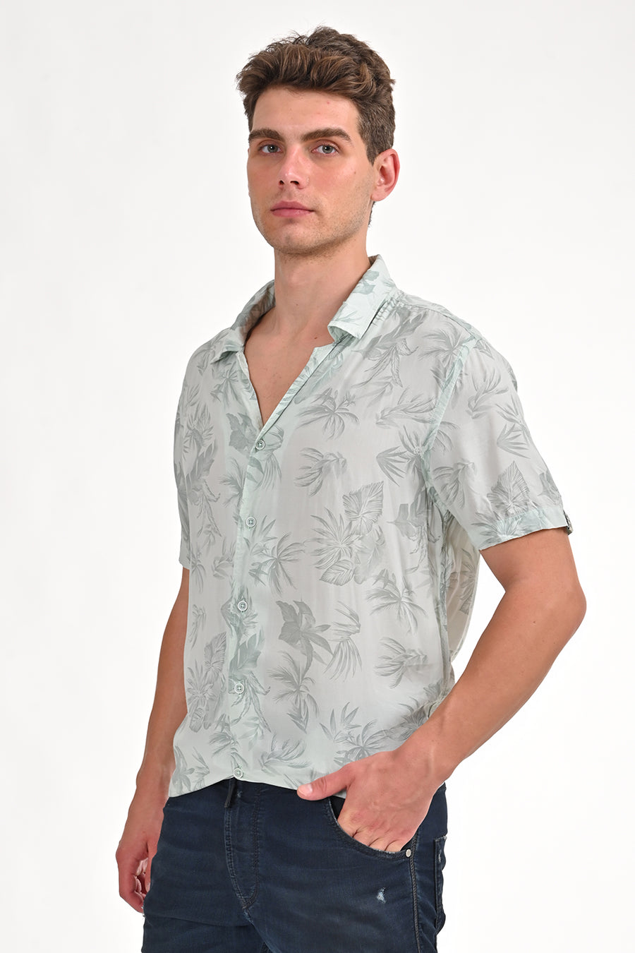 Rado - Cotton Printed Shirt - Green