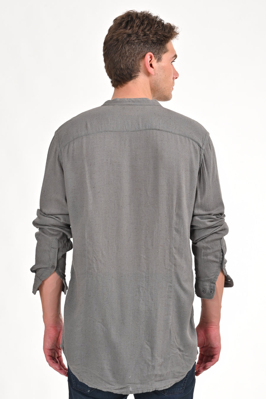 Hadlee - Viscose Linen Solid Shirt - Dk Grey