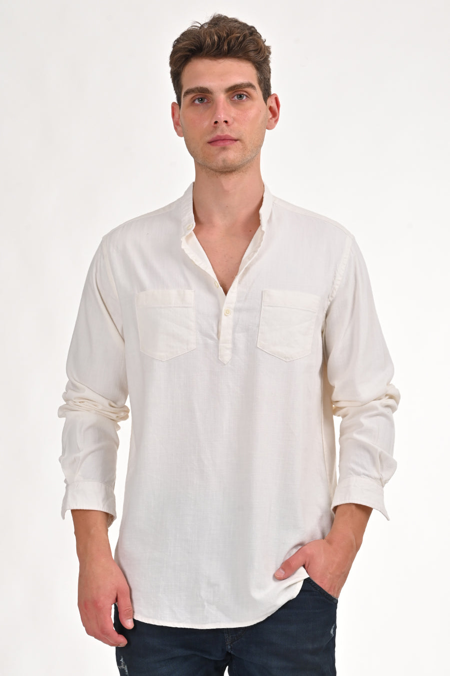 Lock - Cotton Viscose Kurta Shirt - Off White