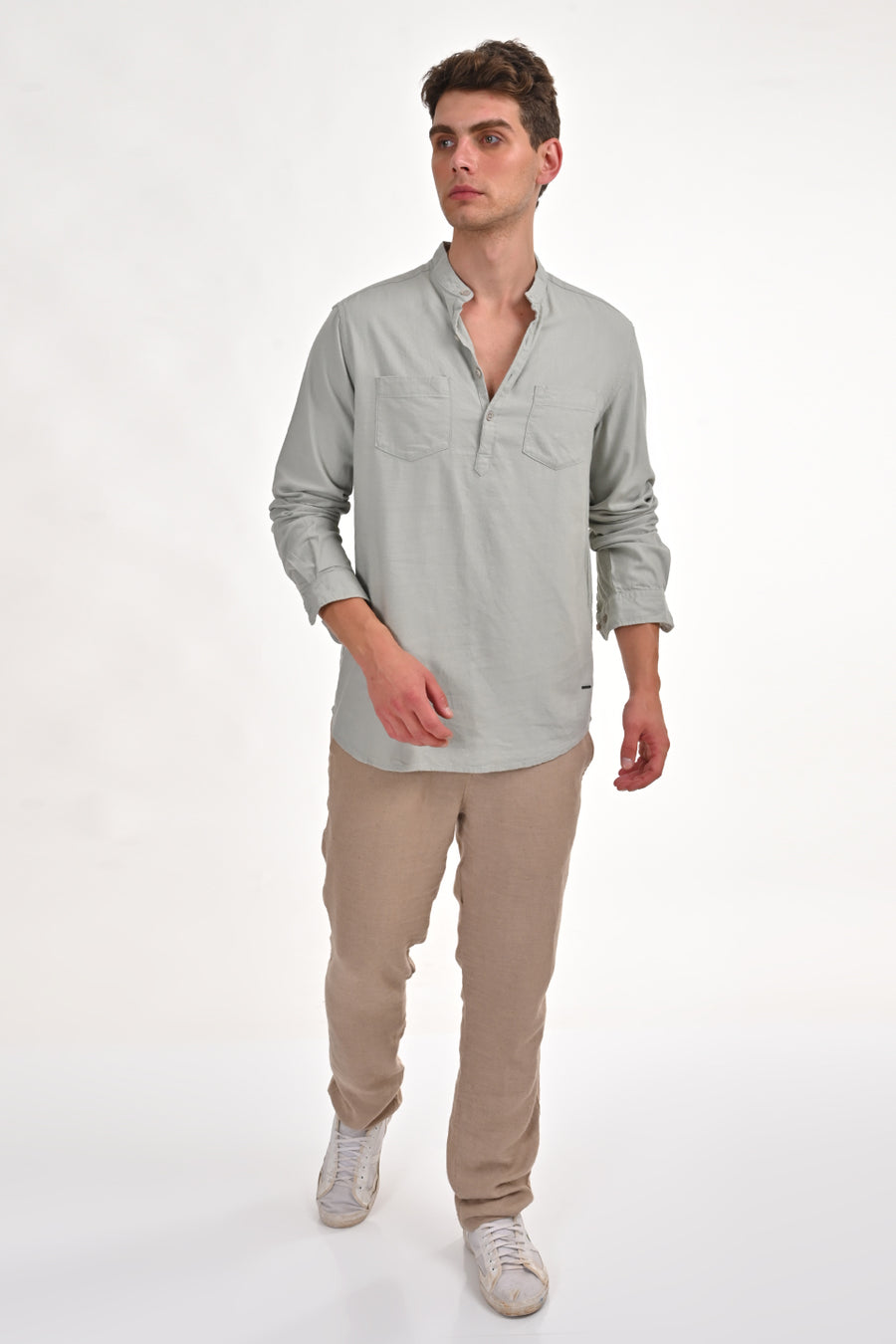 Lock - Cotton Viscose Kurta Shirt - Pista