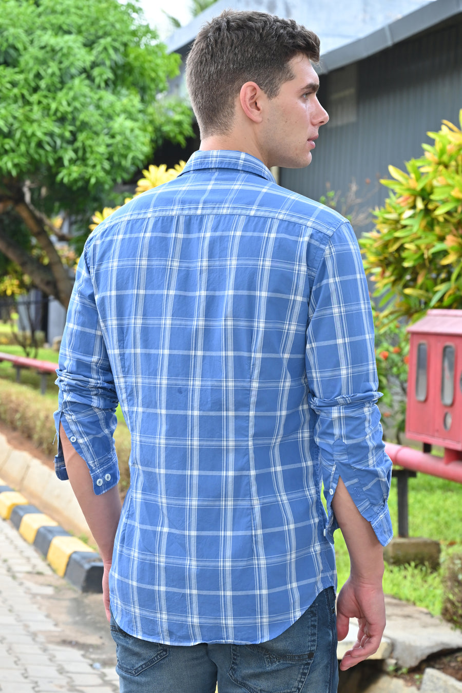 Benjamin - Soft Cotton Check Shirt - Blue