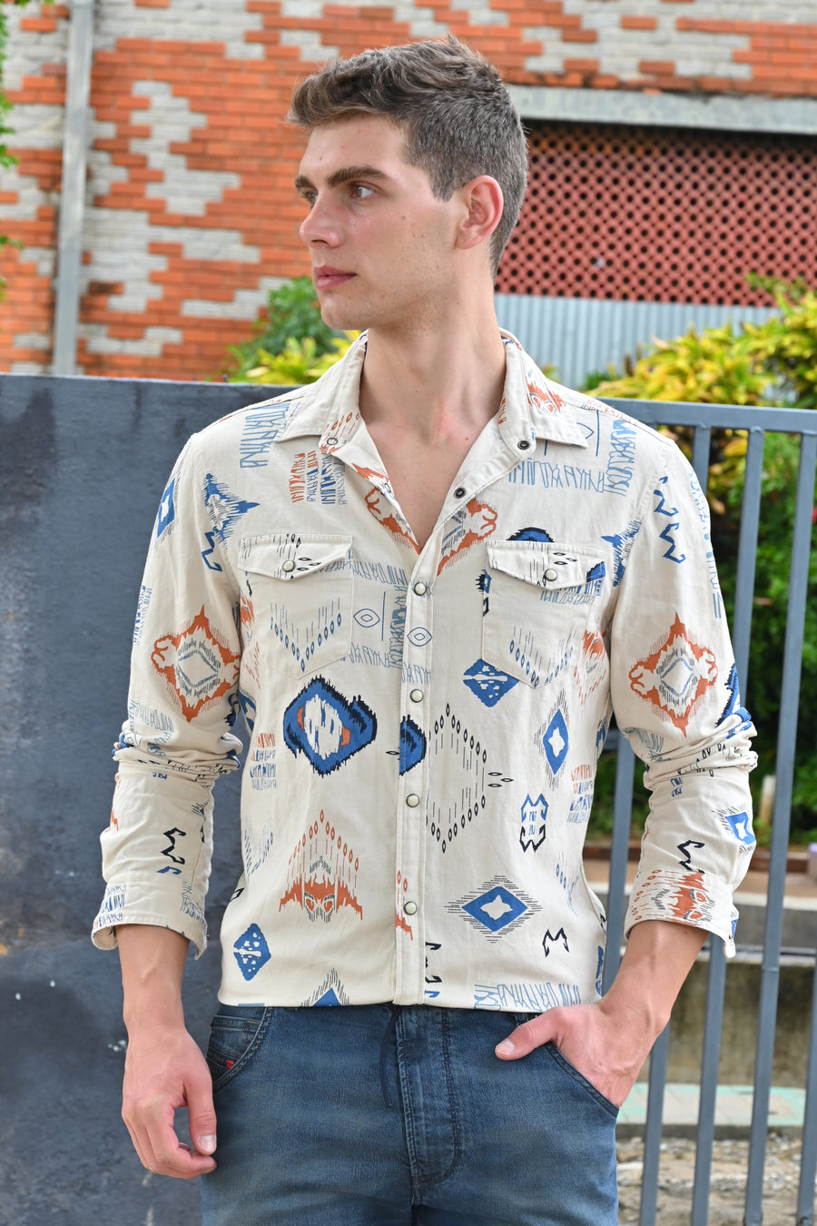 Jordan - Abstract Printed Shirt - Blue